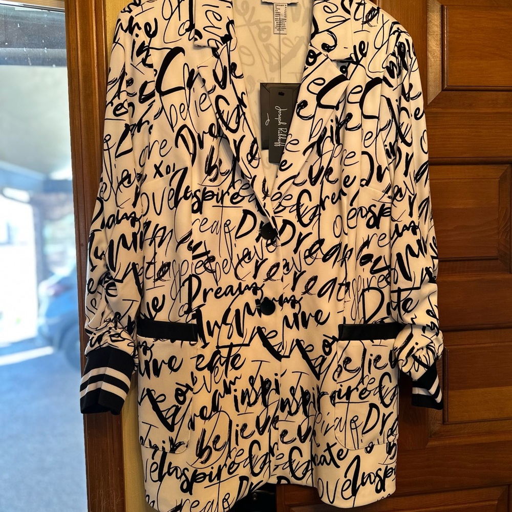 Joseph Ribkoff Graffiti Print Blazer